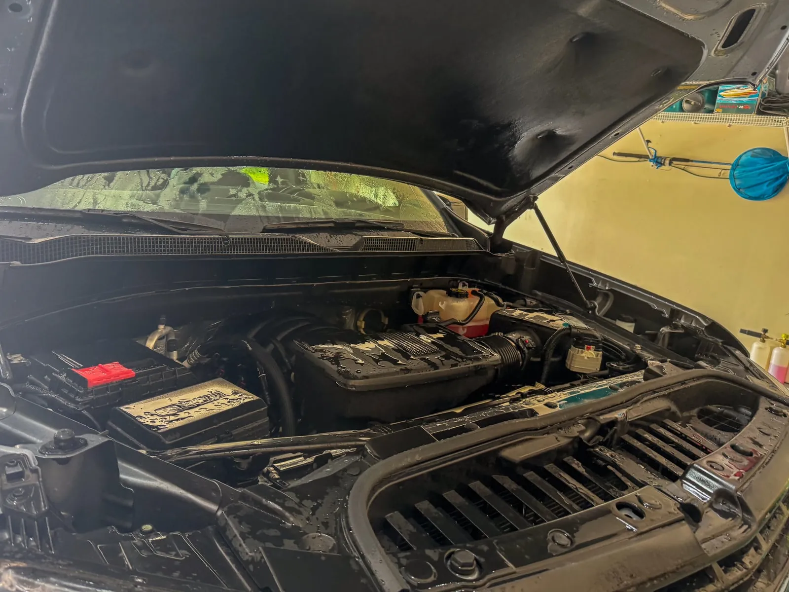 After, Engine bay, road film to dressed and clean