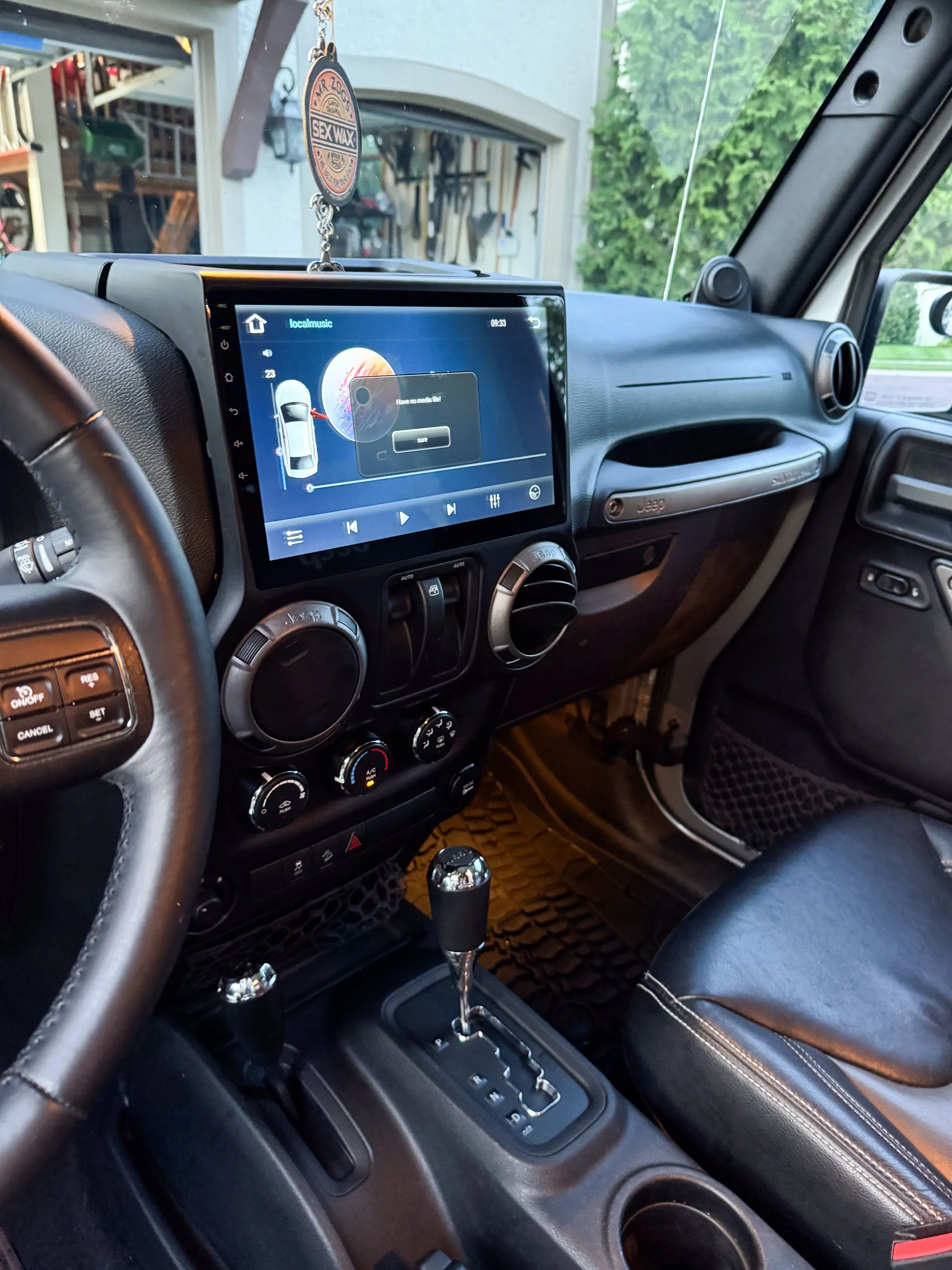 After, Wrangler dash, dust across the screen to clear vents